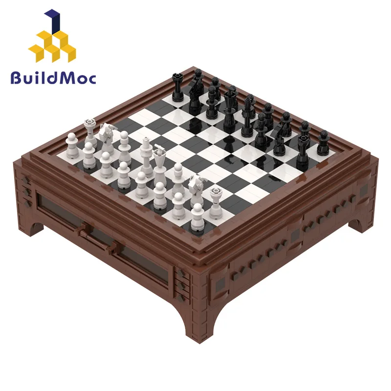 Buildmoc новая серия замка для просвещения Международная Шахматная ретро