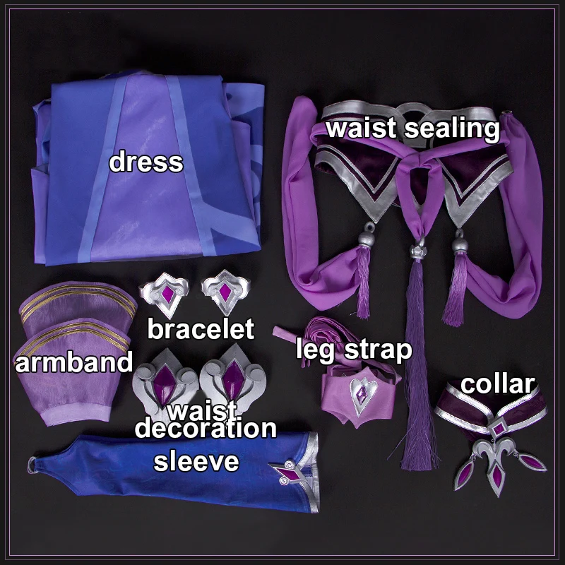 Game LOL Morgana Cosplay Costume LOL The Fallen Cos Women Purple Long Dress Gloves Full Set Tail Props Girls Party Clothing
Game LOL Morgana Cosplay Costume LOL The Fallen Cos Women Purple Long Dress Gloves Full Set Tail Props Girls Party Clothing
