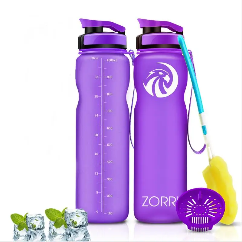 Фото Бутылка для протеиновых коктейлей спортзала ZORRI Спортивная бутылка воды