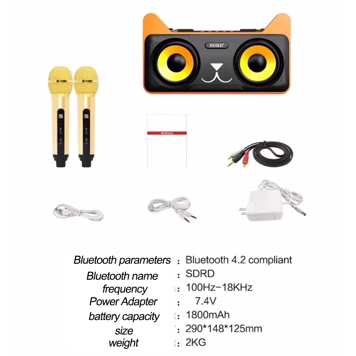 Wireless microphone mobile phone Bluetooth audio home theater karaoke machine home KTV outdoor portable dual microphone speaker
Wireless microphone mobile phone Bluetooth audio home theater karaoke machine home KTV outdoor portable dual microphone speaker