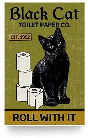 ZMKDLL Black Cat Toilet Paper Roll with It Retro Metal Tin Sign Vintage Sign for Home Coffee Wall Decor 8x12 Inch
ZMKDLL Black Cat Toilet Paper Roll with It Retro Metal Tin Sign Vintage Sign for Home Coffee Wall Decor 8x12 Inch