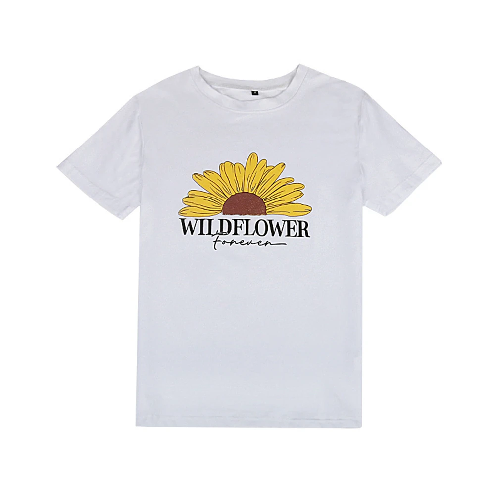 Summer Refreshing And Sweet Style Woman T-Shirt Fashion Round Neck Small Daisy Letter T-Shirt Short-Sleeved Casual Loose Top
Summer Refreshing And Sweet Style Woman T-Shirt Fashion Round Neck Small Daisy Letter T-Shirt Short-Sleeved Casual Loose Top