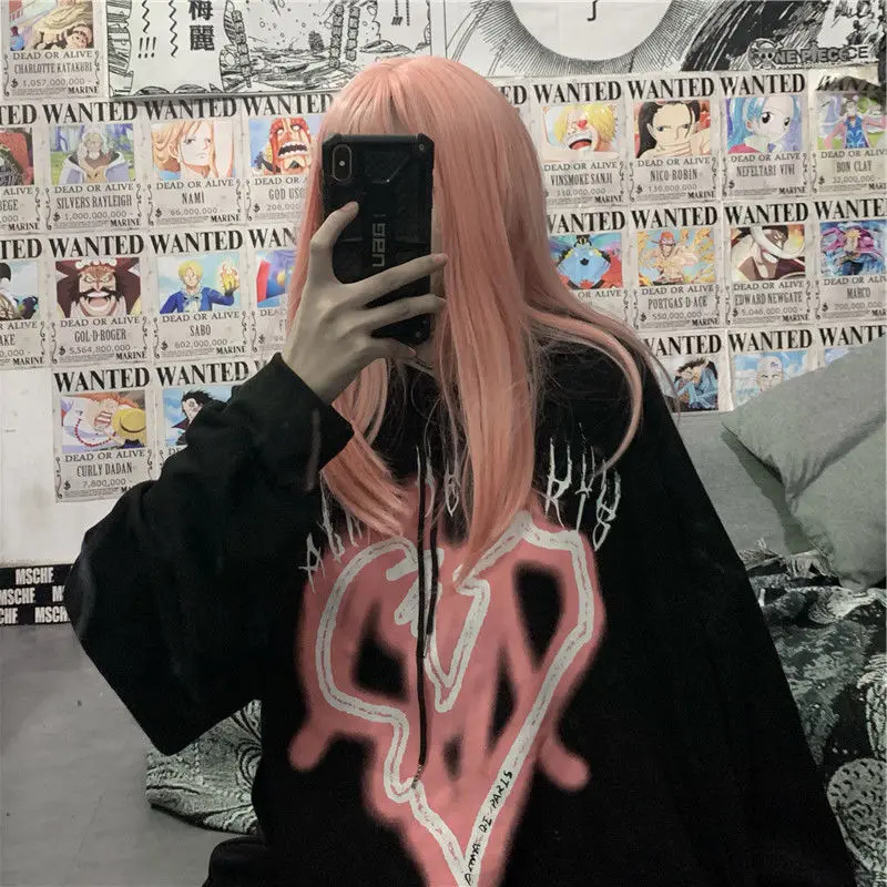 Gothic Y2k White Hoodies Japan Women Heart Printe Japan Streetwear Harajuku Vintage Black Tops Oversized Sweatshirt Hoodies
Gothic Y2k White Hoodies Japan Women Heart Printe Japan Streetwear Harajuku Vintage Black Tops Oversized Sweatshirt Hoodies