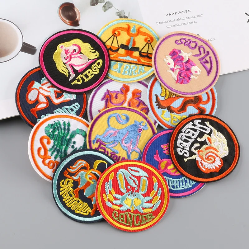 Embroidered Round Badge 12 Constellation Patch Stickers Shoe Hat Box Accessories Thermal Transfer Embroidery Cloth Stickers 
Embroidered Round Badge 12 Constellation Patch Stickers Shoe Hat Box Accessories Thermal Transfer Embroidery Cloth Stickers