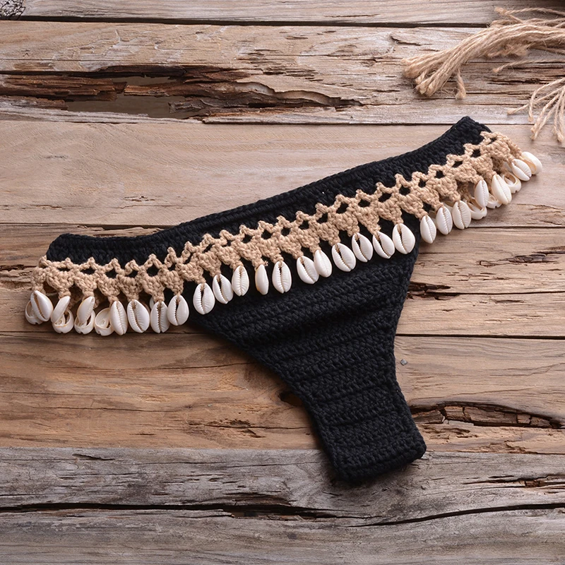 Solid Crochet Bikini Top 2021 Summer Shell Sexy Swimsuit Handmade Women Swimwear Suit Boho Beach Wear Knitted Thong Short Bottom
Solid Crochet Bikini Top 2021 Summer Shell Sexy Swimsuit Handmade Women Swimwear Suit Boho Beach Wear Knitted Thong Short Bottom