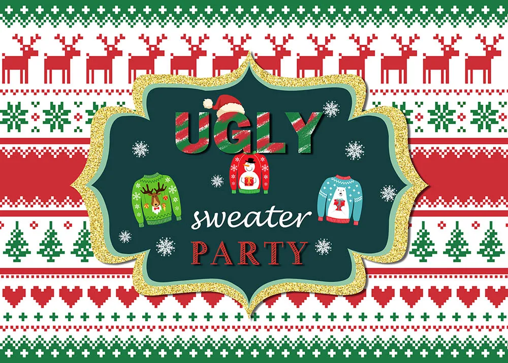 UGLY Christmas Snowman Sweater Party Background Banner Photography Decoration
UGLY Christmas Snowman Sweater Party Background Banner Photography Decoration