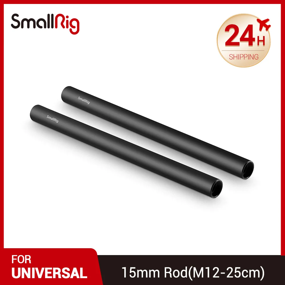 SmallRig DSLR Camera Rail Rod 2pcs 15mm Rail Black Aluminum Alloy Rod(M12-25cm) 10inch 1052
SmallRig DSLR Camera Rail Rod 2pcs 15mm Rail Black Aluminum Alloy Rod(M12-25cm) 10inch 1052