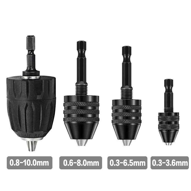 1PC Keyless 0.3-3.6mm/0.3-6.5mm Drill Chuck 1/4 Drill Bit Chuck Hex Shank Adapter Converter Quick Change for Mini Drill Chucks
1PC Keyless 0.3-3.6mm/0.3-6.5mm Drill Chuck 1/4 Drill Bit Chuck Hex Shank Adapter Converter Quick Change for Mini Drill Chucks