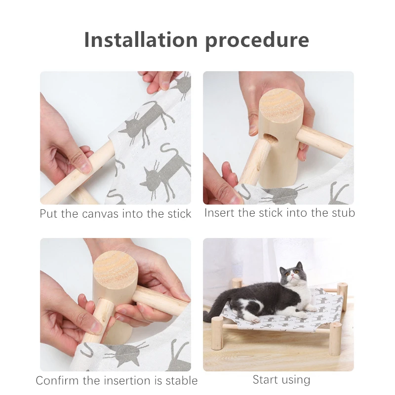Detachable Cat Hammock Bed Wooden Pet House For Dog Puppy Lazy Mat Cushion Lounger For Cat Kitten Cottages Pet Sleeping Supplies
Detachable Cat Hammock Bed Wooden Pet House For Dog Puppy Lazy Mat Cushion Lounger For Cat Kitten Cottages Pet Sleeping Supplies