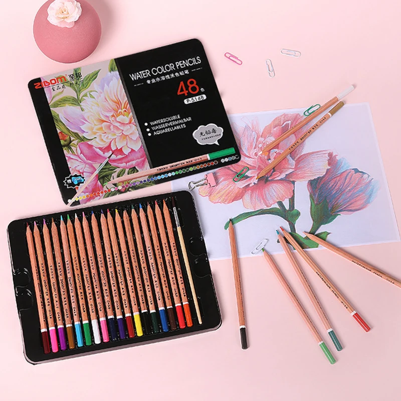 36/48 Color Water-soluble Colored Pencils Iron Box Set Special Color Pens for Painting Art Supplies Pencils Drawing Pencil
36/48 Color Water-soluble Colored Pencils Iron Box Set Special Color Pens for Painting Art Supplies Pencils Drawing Pencil