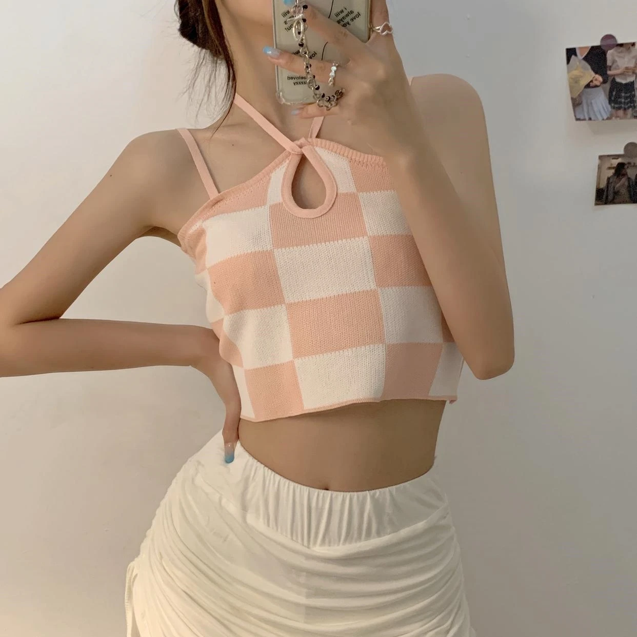 Women Summer 2021 Tank Top Vintage Plaid Knitted Cami Spaghetti Strap Crop Top Sexy Camisole Aesthetic Clothes Y2k Fashion Vest
Women Summer 2021 Tank Top Vintage Plaid Knitted Cami Spaghetti Strap Crop Top Sexy Camisole Aesthetic Clothes Y2k Fashion Vest