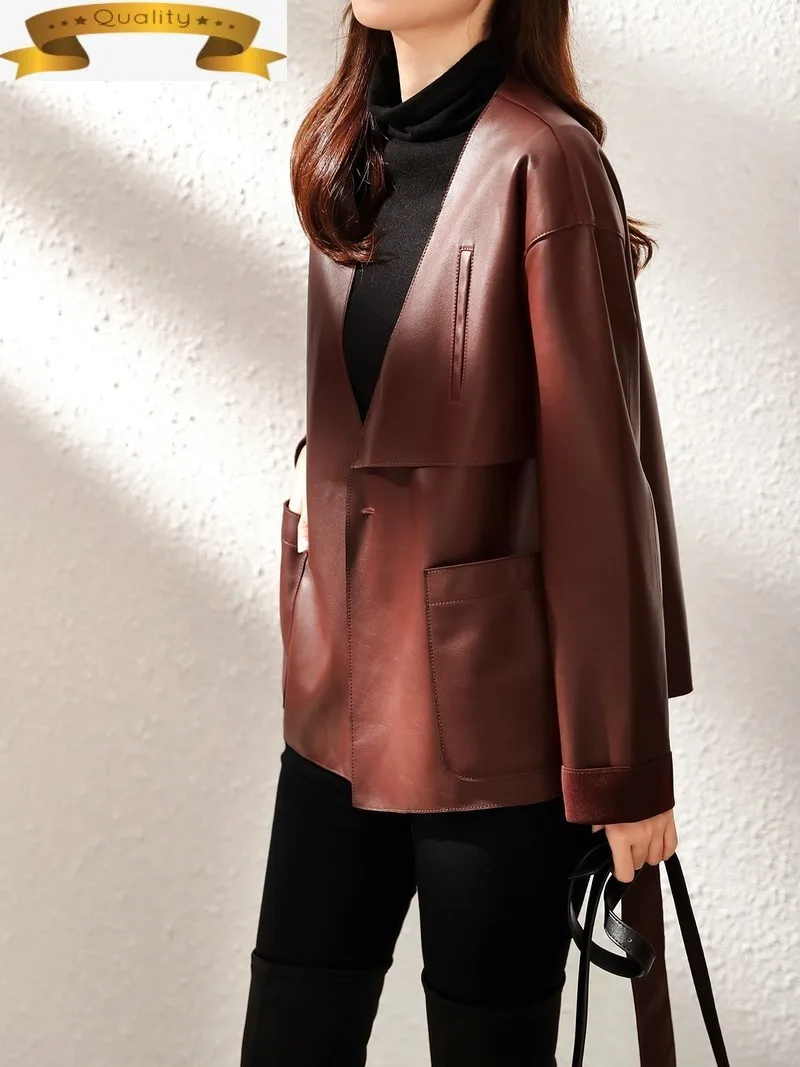 Genuine Leather Women Jacket 2021 Natural Lambskin Leather Coat Female Spring Autumn Sheepskin Blazer Leather Trench Coat KJ7131
Genuine Leather Women Jacket 2021 Natural Lambskin Leather Coat Female Spring Autumn Sheepskin Blazer Leather Trench Coat KJ7131