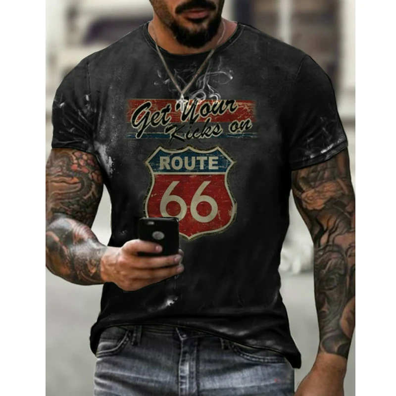 European and American street T-shirt highway letter printing short-sleeved T-shirt No. 66 casual street style summer new style
European and American street T-shirt highway letter printing short-sleeved T-shirt No. 66 casual street style summer new style