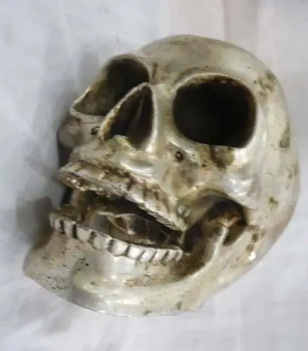 

Тибетская Серебряная скульптура с большим черепом и головой смерти, оптовая продажа, декоративное художественное украшение, 100% Настоящее т...