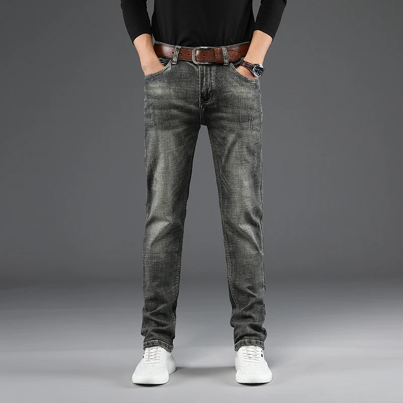 Фото Мужские джинсы мужские Homme деним облегающие брюки прямые синие - купить