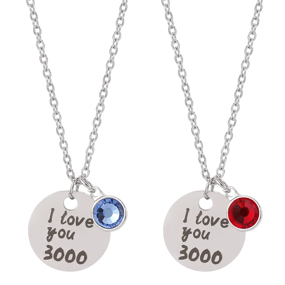 Персонализированные ожерелья-подвески из нержавеющей стали I Love You 3000 с гравировкой имени, биркой Love, красным, синим кристаллом, логотипом, ю...
Персонализированные ожерелья-подвески из нержавеющей стали I Love You 3000 с гравировкой имени, биркой Love, красным, синим кристаллом, логотипом, ю...
