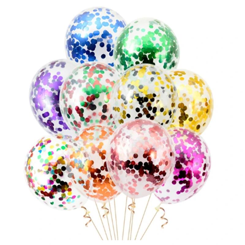 

10 штук 12-дюймовых смешанных латексных воздушных шаров с конфетти, украшение для дома, воздушные шары на день рождения, свадьбу, Рождество, baby...