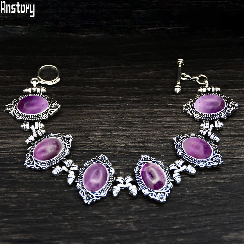 Vintage Oval Natural Stone Amethyst Bracelet For Women Real Silver Plated Fashion Purple Natural Stone Women Jewelry
Vintage Oval Natural Stone Amethyst Bracelet For Women Real Silver Plated Fashion Purple Natural Stone Women Jewelry