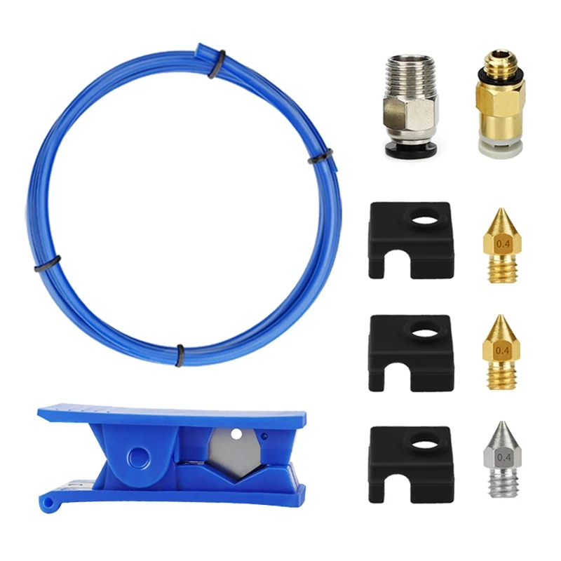 3D Printer 1.75 MK8 Nozzle 0.4mm PTFE Remote Feeding Tube Cutter Pneumatic Connector Silicone Sleeve for CR-10 Ender
3D Printer 1.75 MK8 Nozzle 0.4mm PTFE Remote Feeding Tube Cutter Pneumatic Connector Silicone Sleeve for CR-10 Ender