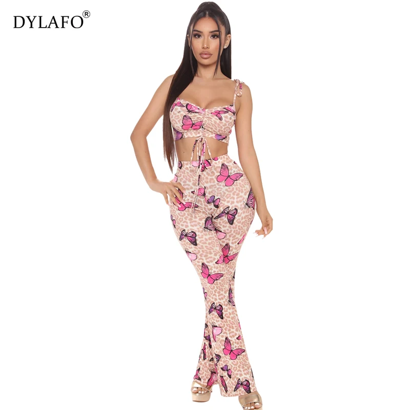 2021 Two Piece Set Women's Wear Western Style Strap Tops + Pants Sexy Stylish Butterfly Digital Print Bandage Wide Leg Outfits
2021 Two Piece Set Women's Wear Western Style Strap Tops + Pants Sexy Stylish Butterfly Digital Print Bandage Wide Leg Outfits