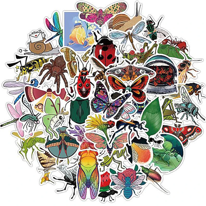 50Pcs Nature Insect Stickers Animal Ant Ladybug Butterfly Graffiti Stickers Luggage Laptop Car Decal Educational Toys Stickers
50Pcs Nature Insect Stickers Animal Ant Ladybug Butterfly Graffiti Stickers Luggage Laptop Car Decal Educational Toys Stickers