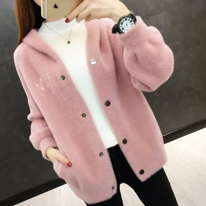 Autumn Winter Clothes 2021 New Korean Hooded Sweater Cardigan Women's Faux Mink Coat Women Tops
Autumn Winter Clothes 2021 New Korean Hooded Sweater Cardigan Women's Faux Mink Coat Women Tops