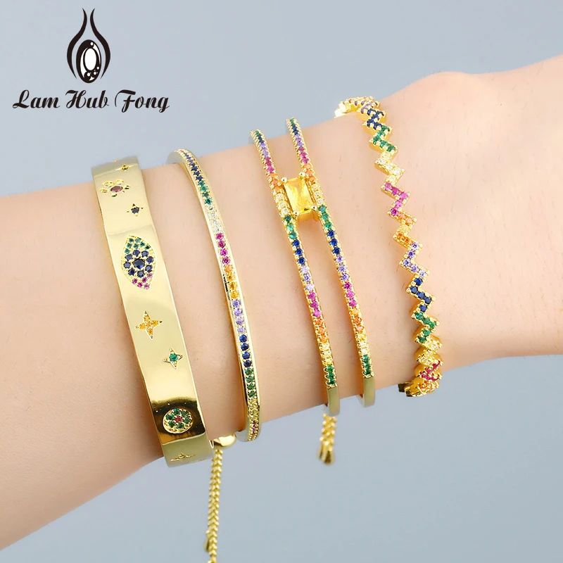 Bohemian Rainbow Cubic Zirconia Bracelet Gold Adjustable Bracelets & Bangles Wedding Retro Style Fashion Jewelry for Women Girl
Bohemian Rainbow Cubic Zirconia Bracelet Gold Adjustable Bracelets & Bangles Wedding Retro Style Fashion Jewelry for Women Girl