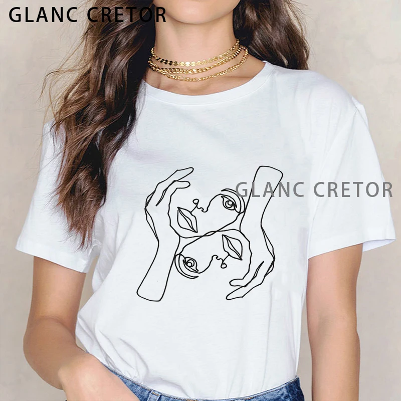Harajuku Streetwear Tops Tee Shirt Woman Shirts Summer Simple Abstract Tshirt Korean Creative Line Art T-shirt Women
Harajuku Streetwear Tops Tee Shirt Woman Shirts Summer Simple Abstract Tshirt Korean Creative Line Art T-shirt Women