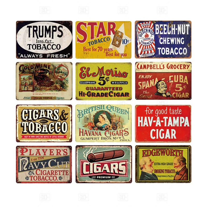 Cigars Vintage Tin Sign Tobacco Metal Sign Wall Decor For Cigar Shop Metal Plate
Cigars Vintage Tin Sign Tobacco Metal Sign Wall Decor For Cigar Shop Metal Plate