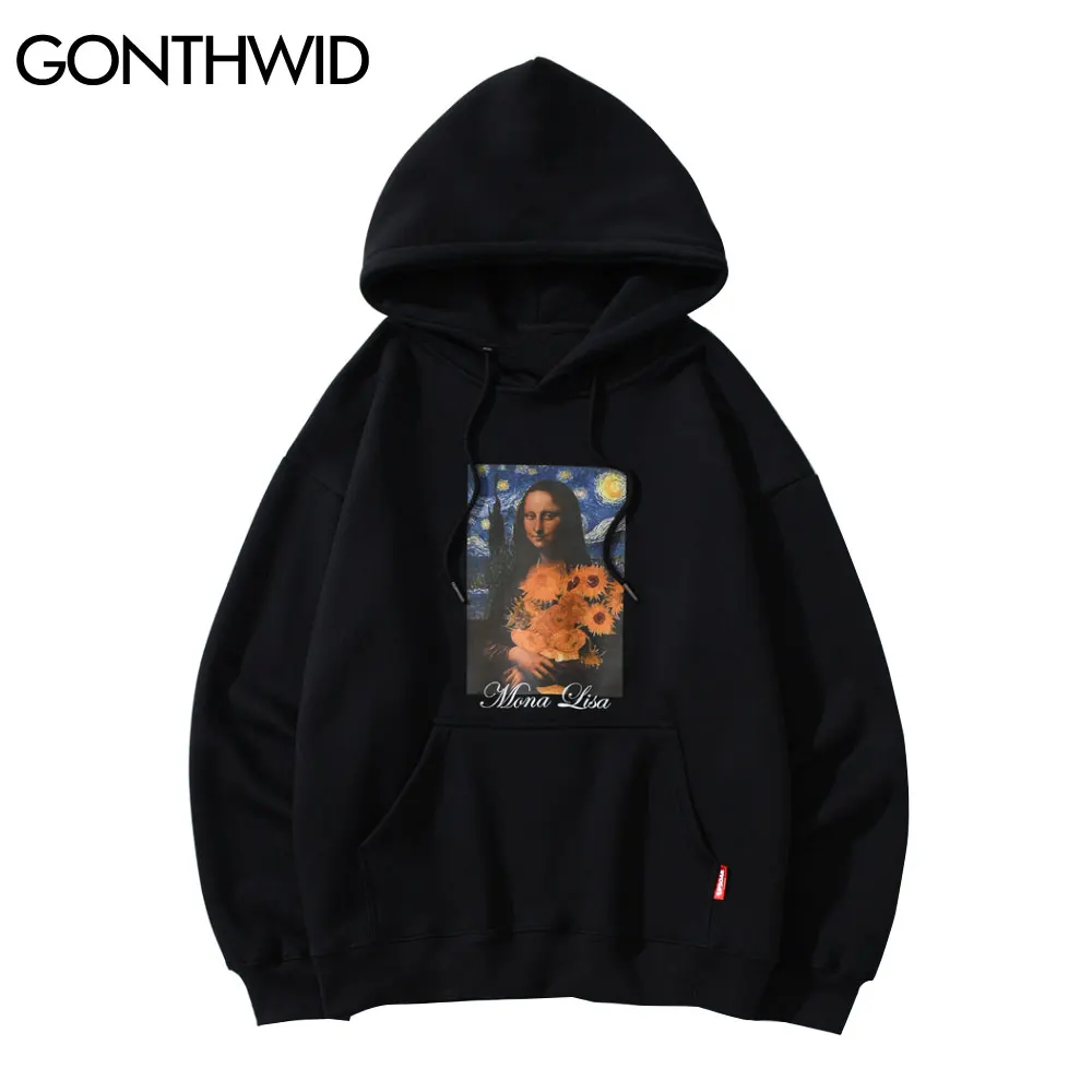 GONTHWID Hooded Sweatshirts Streetwear Hip Hop Funny Mona Lisa Sunflowers Print Hoodie Pullover Men Fashion Harajuku Causal Tops
GONTHWID Hooded Sweatshirts Streetwear Hip Hop Funny Mona Lisa Sunflowers Print Hoodie Pullover Men Fashion Harajuku Causal Tops