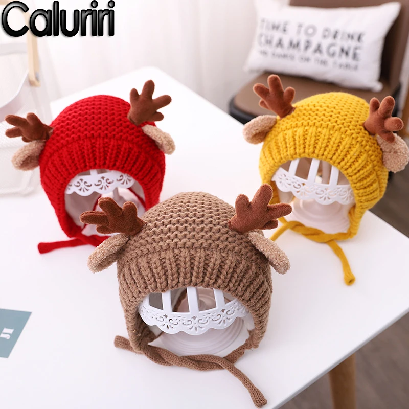 Caluriri 1-4 Years Baby Girls and Boys Hat with Cute Antler Knitted Hats Winter Warm Ear Protect Plus Velvet Wool Beanie Hat
Caluriri 1-4 Years Baby Girls and Boys Hat with Cute Antler Knitted Hats Winter Warm Ear Protect Plus Velvet Wool Beanie Hat