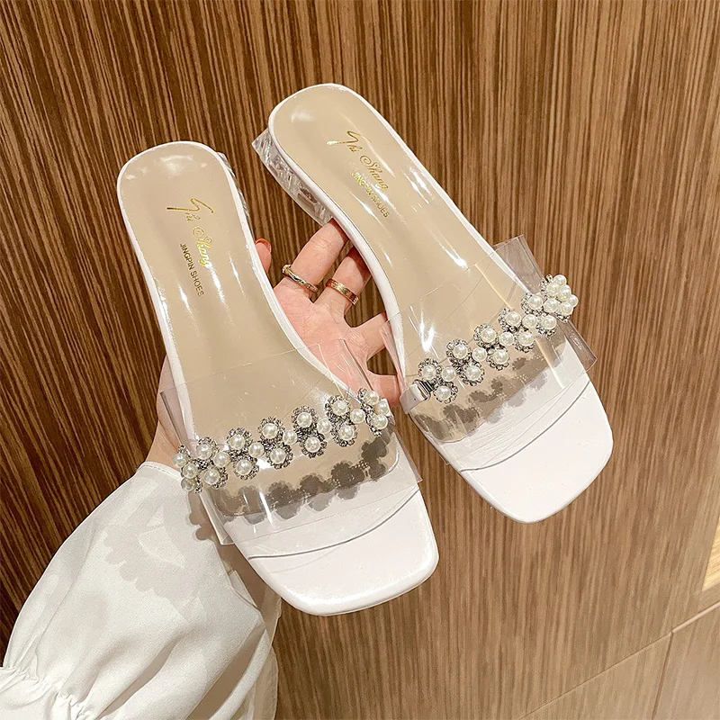 String Bead Shoes Woman's Slippers Luxury Slides Med Square heel Heeled Mules 2021 Designer Block High Transparent Rome Fashion
String Bead Shoes Woman's Slippers Luxury Slides Med Square heel Heeled Mules 2021 Designer Block High Transparent Rome Fashion