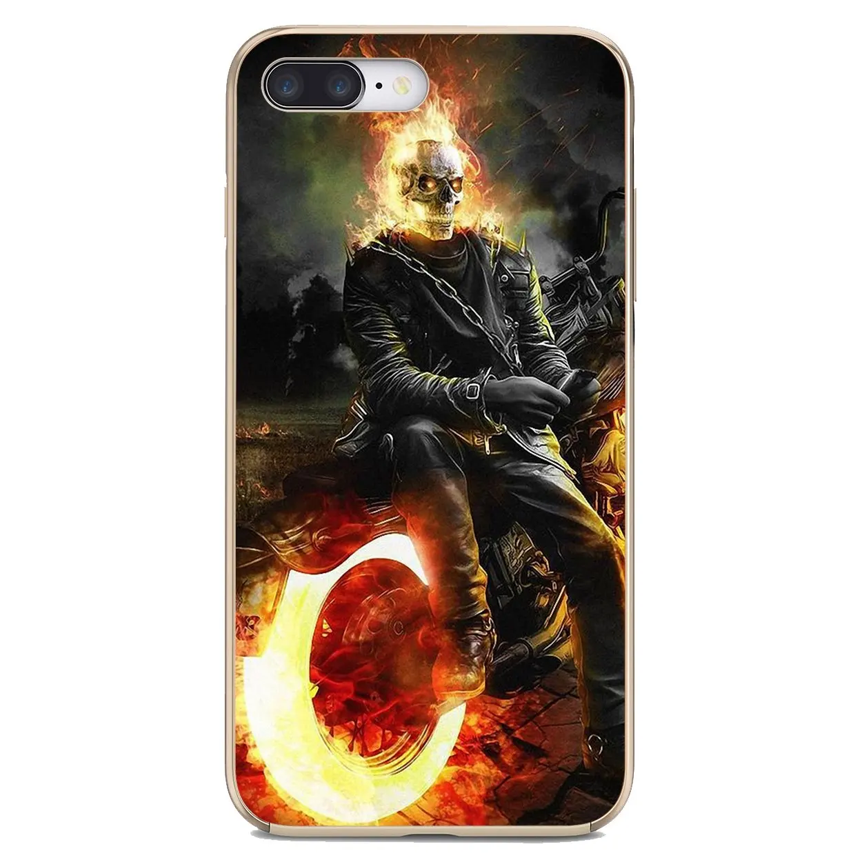 Мягкий чехол для Xiaomi mi Redmi Note 3 4 4X 5 6 7 8 8t 9 9s 9t 10 pro lite fire-car-Ghost-Rider-Head-Skull | Мобильные