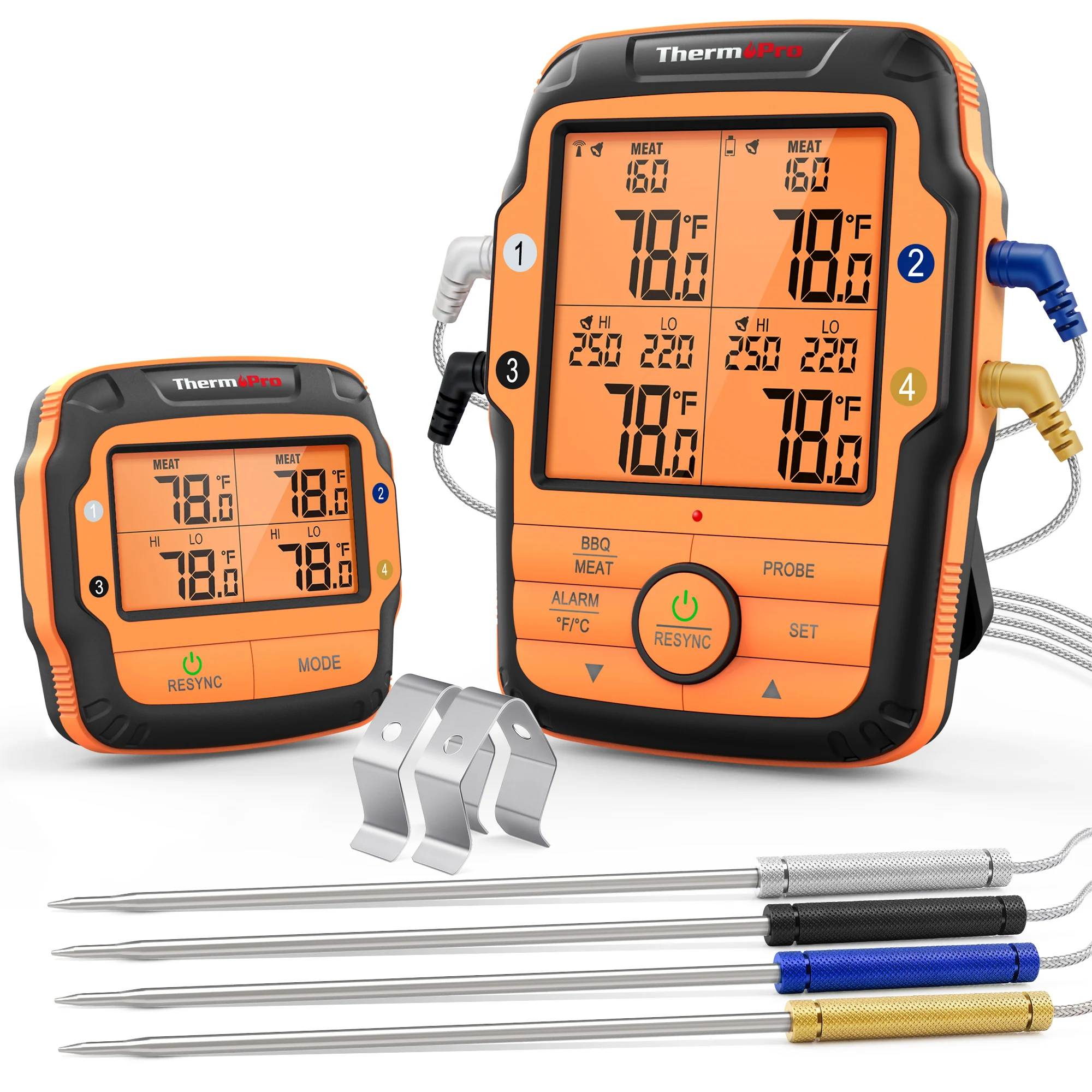 ThermoPro TP27C 4 зонды 150 м Беспроводной цифровой Кухня термометр для мяса Подсветка