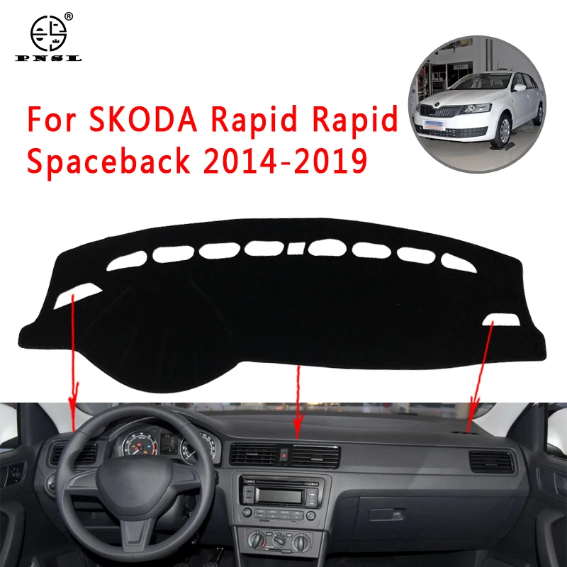 PNSL крышка приборной панели автомобиля коврик для Skoda Rapid spaceback 2014 2019