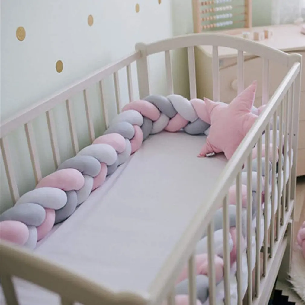 2M 4 Strands Braid Baby Crib Bumper Knotted bed Bumper Nursery cradle protector Baby bedding room decor Crib Protector
2M 4 Strands Braid Baby Crib Bumper Knotted bed Bumper Nursery cradle protector Baby bedding room decor Crib Protector
