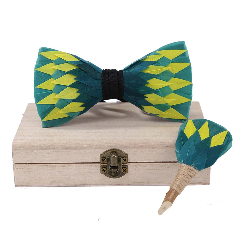 2021 New Yellow Feather Bow Ties Fashion Men's Wedding Formal Wear Suit Accessories Plumage Bowtie Brooches Set
2021 New Yellow Feather Bow Ties Fashion Men's Wedding Formal Wear Suit Accessories Plumage Bowtie Brooches Set