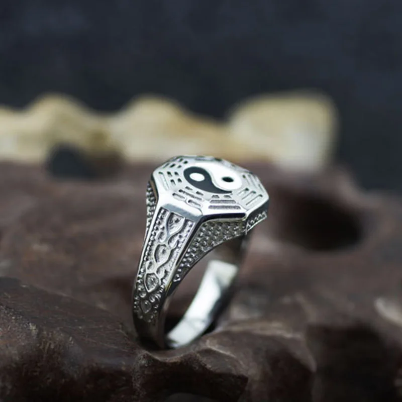 Opening Silver-Plated Ring For Men's Tai Chi Yin And Yang Black And White Ring Silverwork Hand Carving Fine Silver
Opening Silver-Plated Ring For Men's Tai Chi Yin And Yang Black And White Ring Silverwork Hand Carving Fine Silver