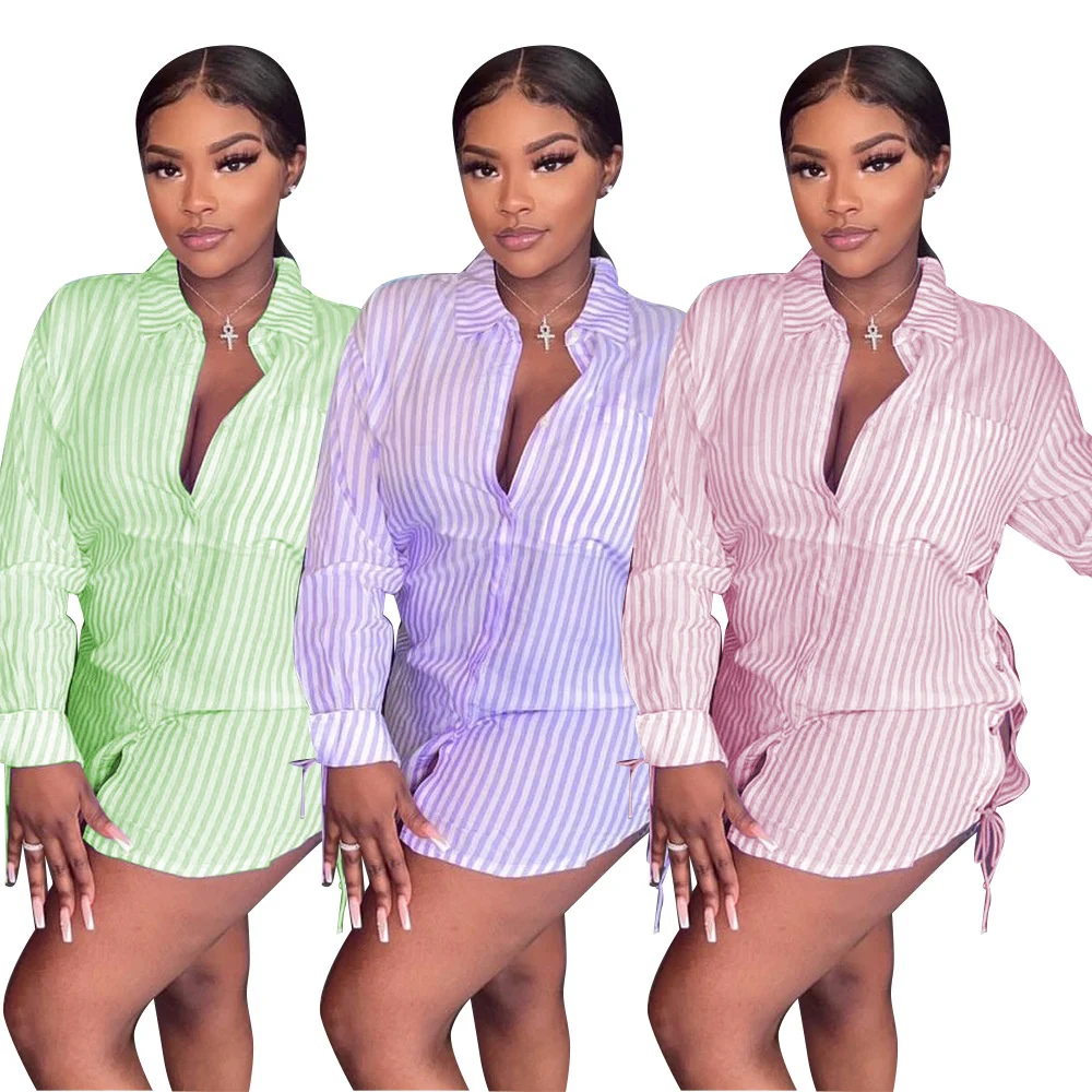 Fashion Sexy Personality Open Stitch Shirts Buttocks Long Sleeve Drawstring Woven Stripe Loose Casual Wholesale Dropshipping
Fashion Sexy Personality Open Stitch Shirts Buttocks Long Sleeve Drawstring Woven Stripe Loose Casual Wholesale Dropshipping