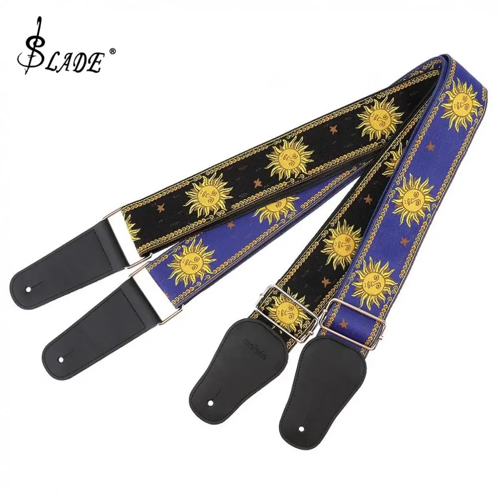 Jacquard Weave Double Fabric Guitar Strap Sun Flower Pattern Genuine Leather Ends with for Acoustic Electric Guitar Bass 
Jacquard Weave Double Fabric Guitar Strap Sun Flower Pattern Genuine Leather Ends with for Acoustic Electric Guitar Bass