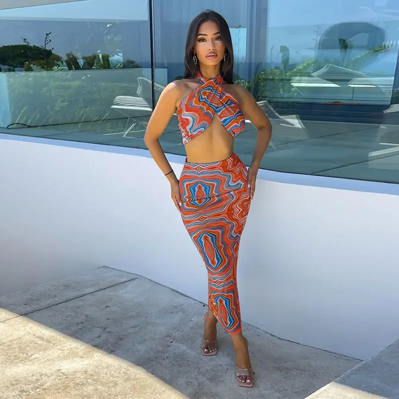 Sexy Sleeveless Two Piece Set Print Long Skirt and Y2k Tube Halter Top Birthday Outfits for Women Bodycon Dress Suit
Sexy Sleeveless Two Piece Set Print Long Skirt and Y2k Tube Halter Top Birthday Outfits for Women Bodycon Dress Suit