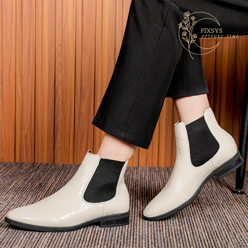 FIXSYS Fashion Men Martin Boots Spring Autumn Elegant Chelsea Boots Leather male Motorcycle Boots Outdoor High Top Cowboy Shoes
FIXSYS Fashion Men Martin Boots Spring Autumn Elegant Chelsea Boots Leather male Motorcycle Boots Outdoor High Top Cowboy Shoes
