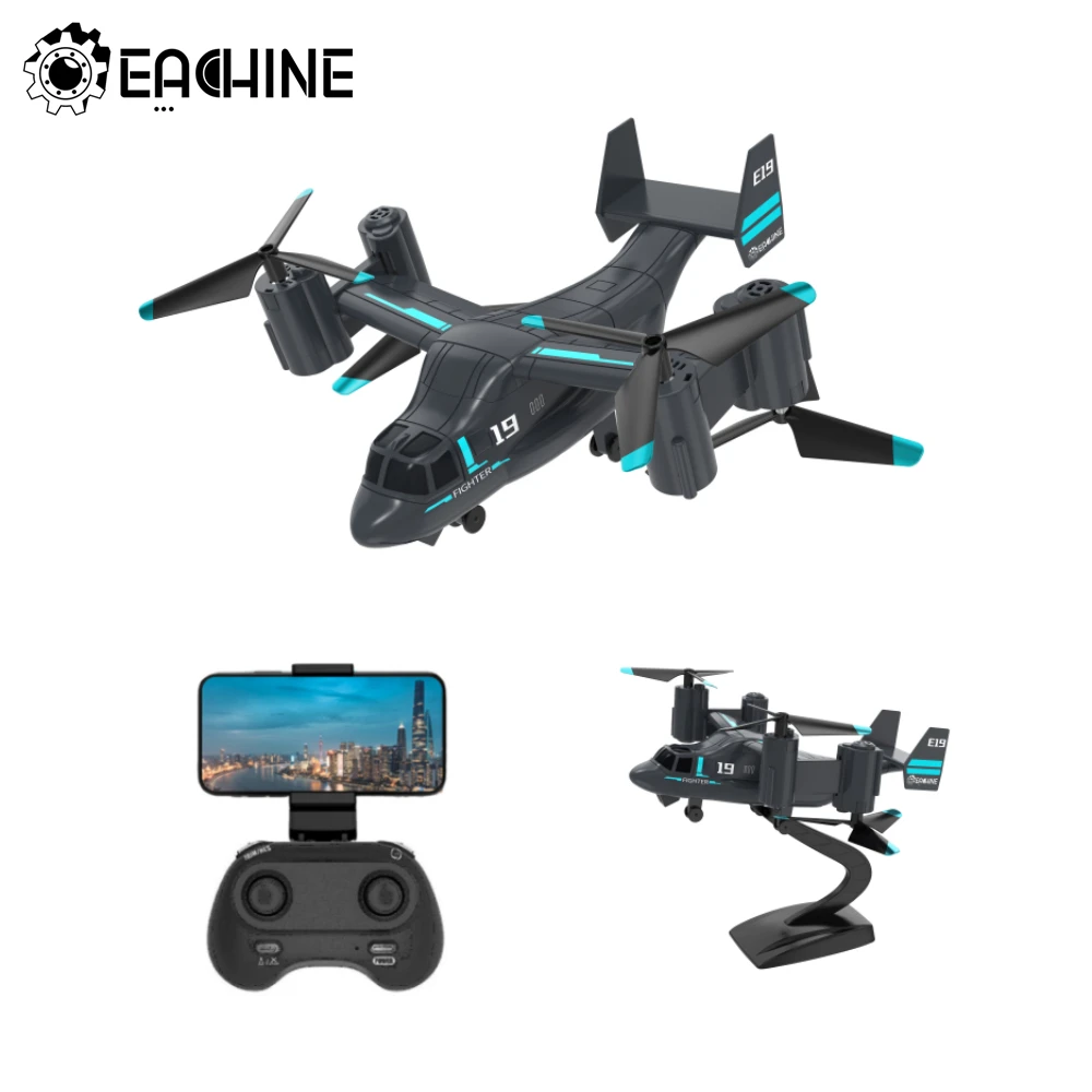 

Eachine E19 Радиоуправляемый Дрон 2,4 ГГц 4CH WIFI FPV с 720P HD 110 ° широкоугольная камера Безголовый режим Квадрокоптер RTF Вертолет Дрон игрушки