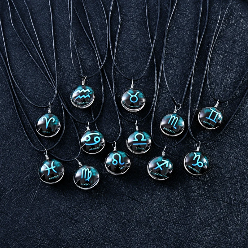 Hot Men and women twelve constellation convex glass pendant necklace Aquarius Pisces clavicle chain Aries Taurus Gemini pendant
Hot Men and women twelve constellation convex glass pendant necklace Aquarius Pisces clavicle chain Aries Taurus Gemini pendant