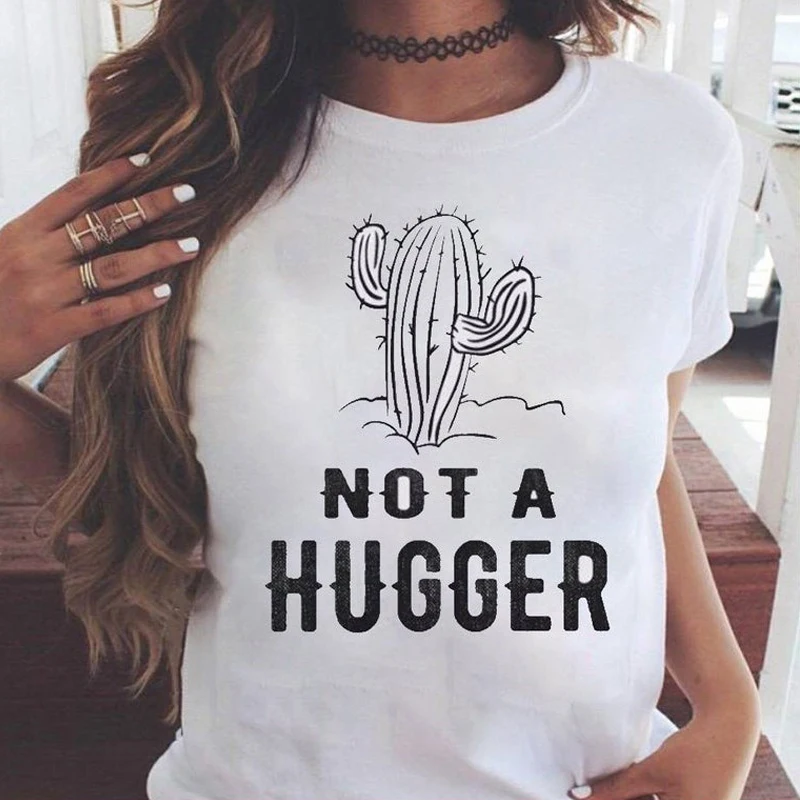 Not A Hugger Cactus T-shirt Funny Summer Crewneck Graphic Cotton Tees Tops Casual Women Quote Art Tshirt Camisetas Drop Shipping
Not A Hugger Cactus T-shirt Funny Summer Crewneck Graphic Cotton Tees Tops Casual Women Quote Art Tshirt Camisetas Drop Shipping