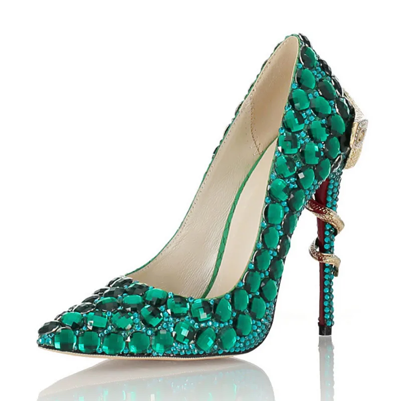 High heeled shoes wedding shoes bridesmaid shoes banquet shoesGreen Rhinestone inlaid diamond high heels shoes women’s shoes
High heeled shoes wedding shoes bridesmaid shoes banquet shoesGreen Rhinestone inlaid diamond high heels shoes women’s shoes