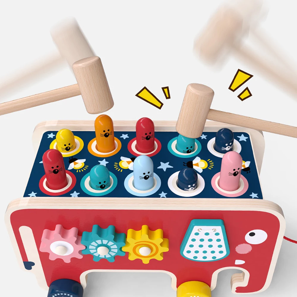 Wooden Whack-A-Mole Game Kids Hand Knocking Hamster Early Educational Toys Colorful Cartoon Hand-eye coordination Montessori Toy
Wooden Whack-A-Mole Game Kids Hand Knocking Hamster Early Educational Toys Colorful Cartoon Hand-eye coordination Montessori Toy