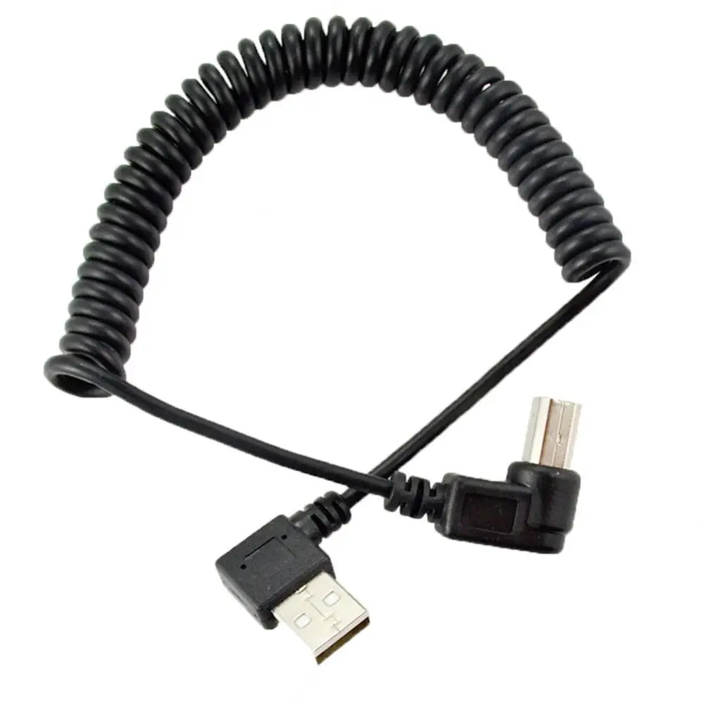

1.5m/5ft USB 2.0 Type A Male to USB Type B Male Right Angle Coiled Printer Cable Supports Data Transfer Rates Up To 480 Mbps