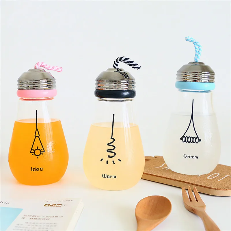 Cute Funny Bulb Water Bottle with Lid Sleeve Creative Kawaii Bike Sport Glass Bottle Girl Student Children
Cute Funny Bulb Water Bottle with Lid Sleeve Creative Kawaii Bike Sport Glass Bottle Girl Student Children