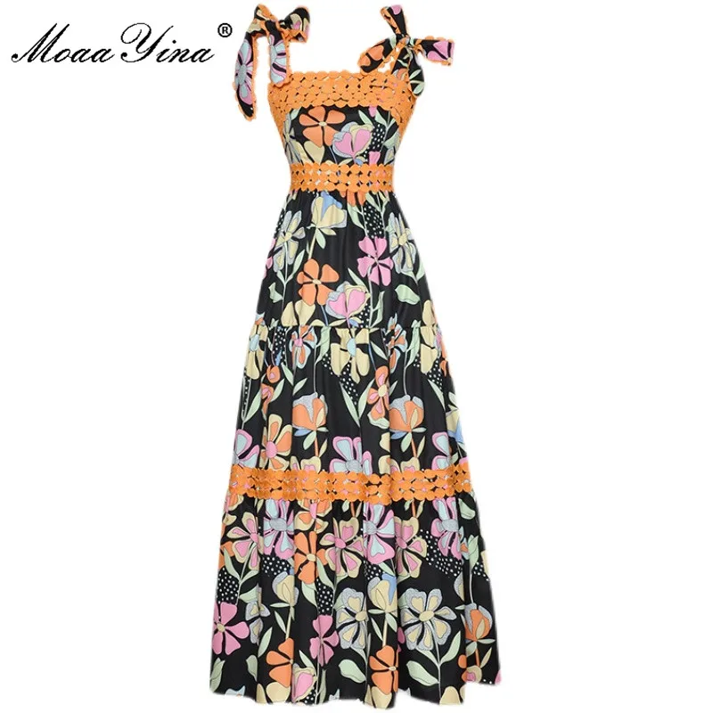 Женское кружевное платье с бантом MoaaYina, летнее винтажное вечернее платье миди с цветочным принтом и высокой талией 
Женское кружевное платье с бантом MoaaYina, летнее винтажное вечернее платье миди с цветочным принтом и высокой талией